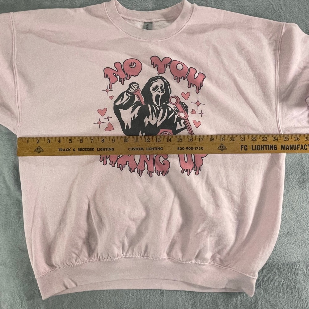 Scream‎ Horror Movie Pink Graphic Crewneck Sweatshirt Oversized Size XL Y2K - Picture 6 of 7